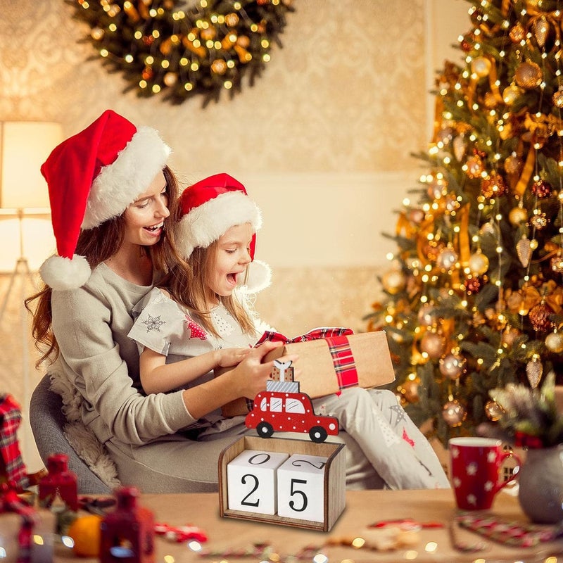 woobles Holiday Countdown Calendars, Desk Christmas Advent Calendar Decor with Numbers Blocks, Winter Party Countdown Calendar Figurines for Home, Living Room - Image 3